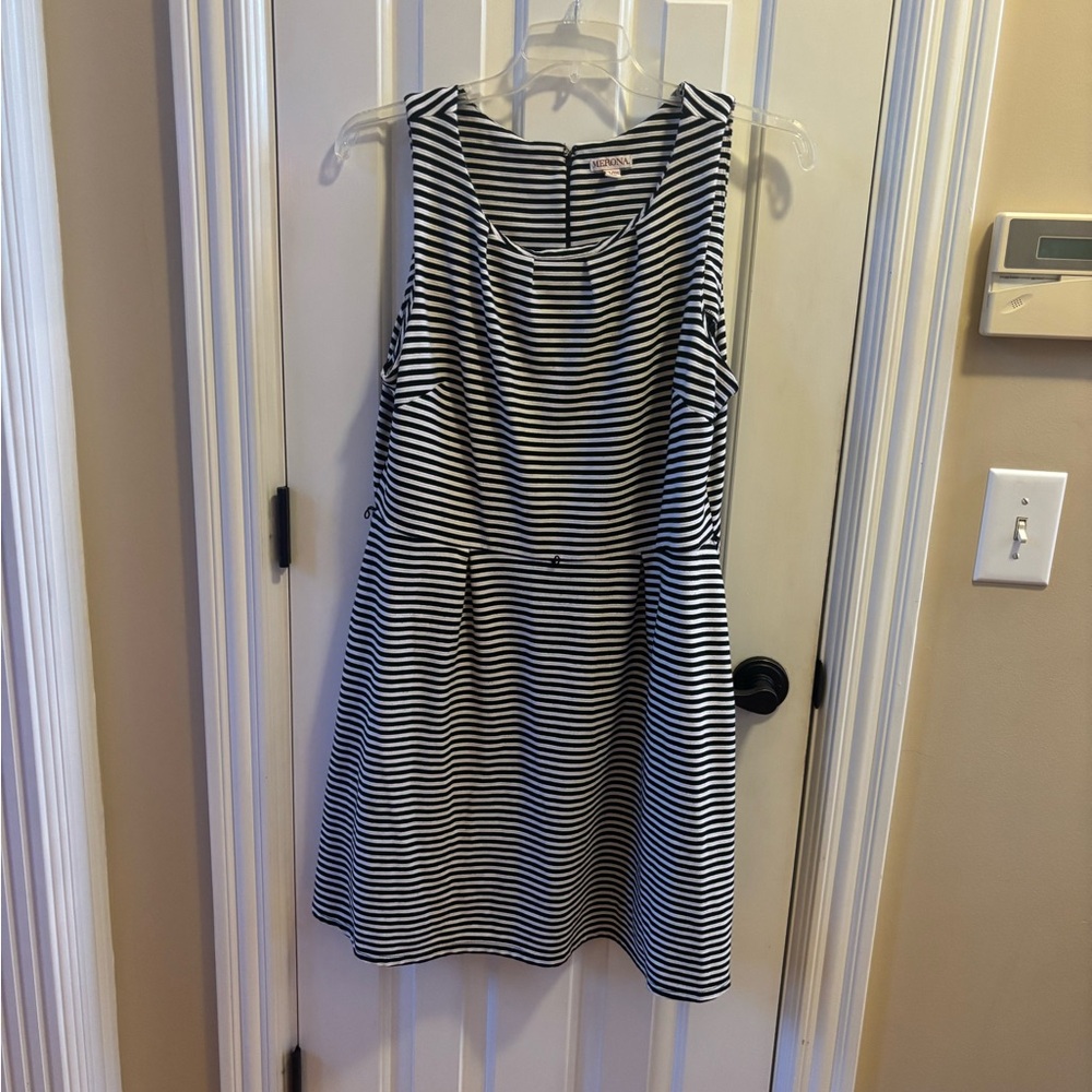 Black & white striped shift dress, size XXL
